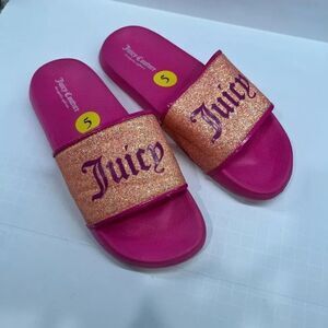 Juicy Couture Barbie Pink Shoes Size 5 Slides Sparkly Y2K